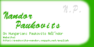 nandor paukovits business card